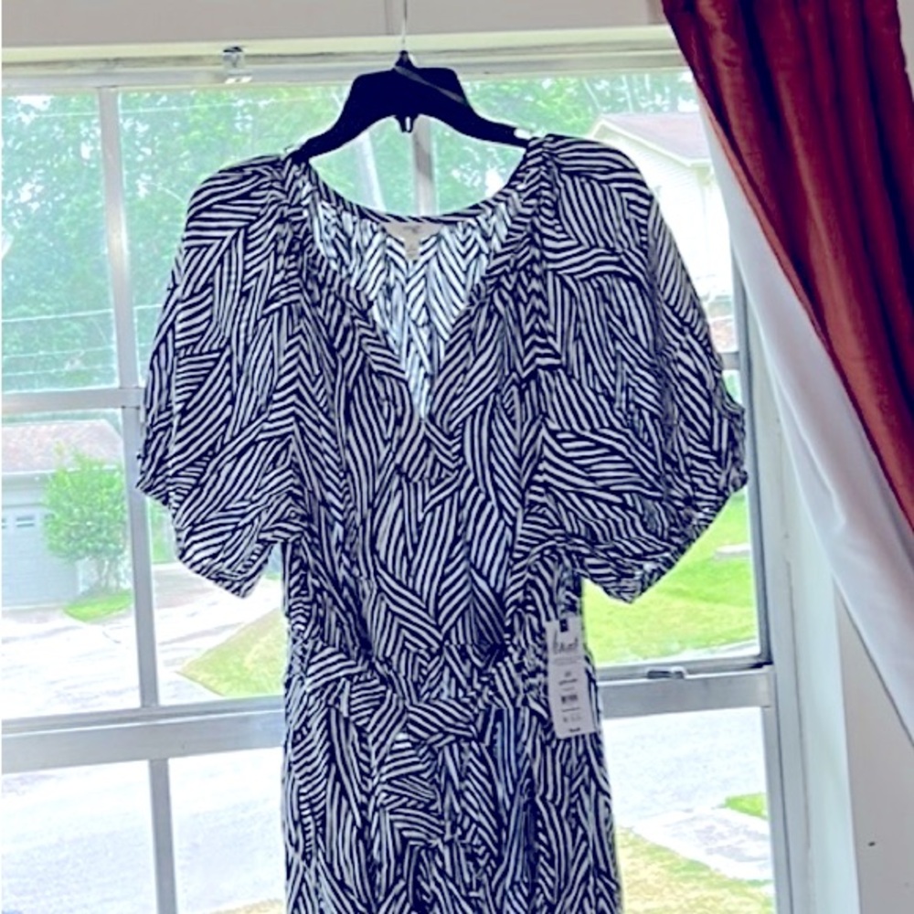 NWT Terra & Sky Women's 2X Stripe Patchwork Short Dress